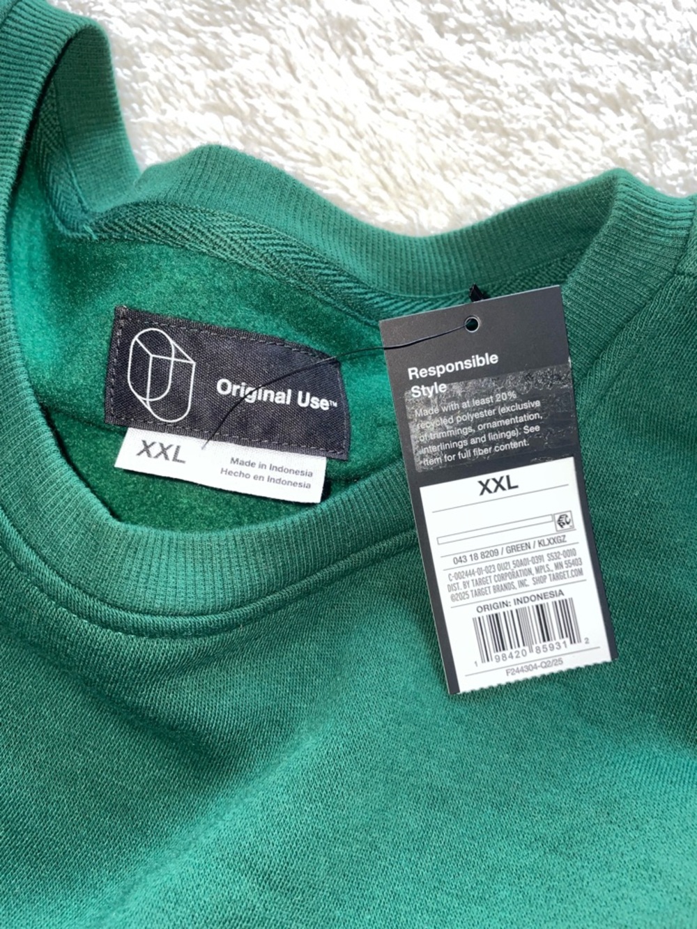 Original Use Green Long Sleeve Crewneck Sweater - Picture 3 of 6